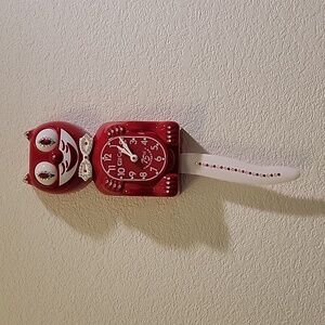 SUPER RARE JEWELED 75th Anniversary Red Kit-Cat Klock Clock